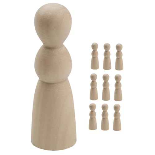 Toddmomy 10Stücke Leere Hölzerne Peg Puppen DIY Unbemalte Holzfiguren für Kreative Bastelideen und Kunsthandwerk Handgefertigte Puppenkörper aus Holz Toddmomy 10Stücke Leere Hölzerne Peg Puppen DIY Unbemalte Holzfiguren für Kreative Bastelideen und Kunsthandwerk Handgefertigte Puppenkörper aus Holz von Toddmomy