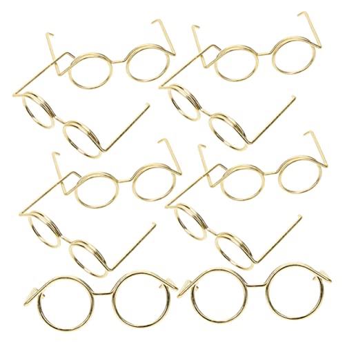 Toddmomy 10Stücke Puppenbrillen Mini Brillen Für Puppen Gläser Ohne Gläserrahmen Puppen Zubehör Für Kreative Spielideen Zum Ankleiden Und Verkleiden Goldene Große Brille von Toddmomy