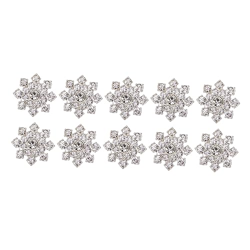 Toddmomy 10Stücke Strass Blumendekore DIY Schmuckzubehör Legierungsverzierungen für Kleidung Handgemachte Ohrringe Silberfarbene Ornamente für Kreative Bastelprojekte von Toddmomy