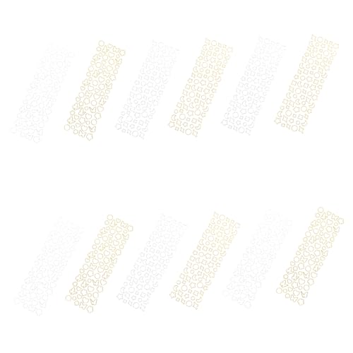 Toddmomy 12 Blatt Teiliges Dekoratives Scrapbook Sticker Selbstklebende DIY Aufkleber mit Gold und Silberfarbenen Schmetterlings und Herzmotiven für Fotoalben Notizbücher Kalender und von Toddmomy