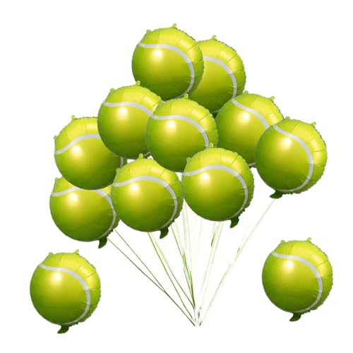 Toddmomy 12 Stück Aufblasbare Tennisball Luftballons Sportliche Partydekoration für Tennis Geburtstagsfeiern Leichte Hängedekorationen mit Aufhängelöchern für Sportevents von Toddmomy