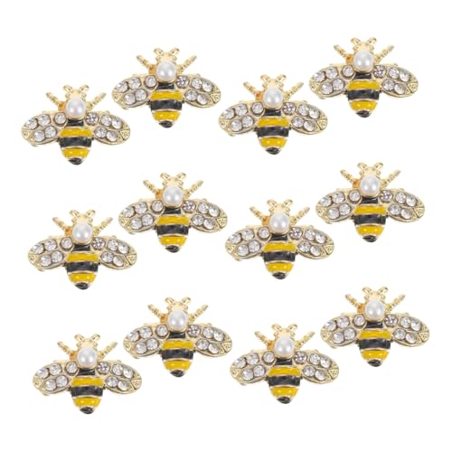 Toddmomy 12 Stück Bienennagelkunstzubehör Goldene Bienen-Nagelkunst-Charms Biene DIY-Anhänger nagel dekoration nägel zubehör Nagelschmuck Charms Bienenförmiges Nageldekor Strass von Toddmomy