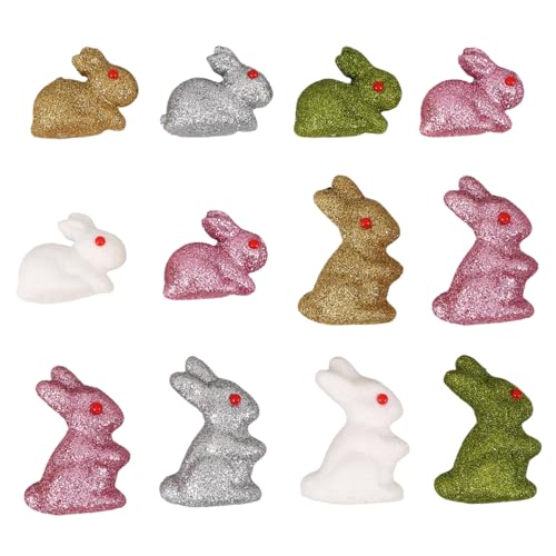Toddmomy 12 Stück Kaninchen-verzierung Ostern Hausdekorationen Ostertischdekorationen Ostern Mini Tischdeko Hase Zubehör Für Die Osterparty Osterhasen-tischverzierung Tischhase Schaum von Toddmomy