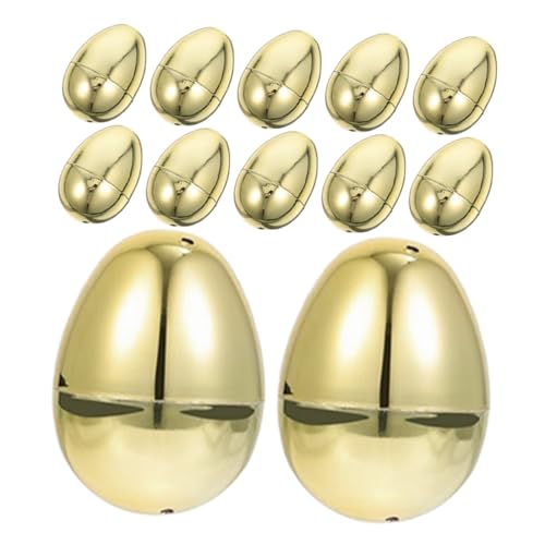 Toddmomy 12 Stück Ostern Goldene Eier Leer Groß Jumbo Dekoration Goldene Eier Einpacken Befüllbares Ei Fälschung Korb Favorisieren Partygeschenk Füllbare Eier Aus Kunststoff Ei Füllen Pp von Toddmomy