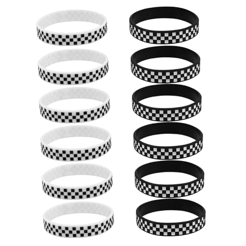 Toddmomy 12 Stück Plaidarmband Rennarmbänder Zartes Sportarmband Karierte Silikonarmbänder Schickes Sportarmband Sportarmbänder Zum Valentinstag Kompaktes Armband Konzertarmbänder Kieselgel von Toddmomy