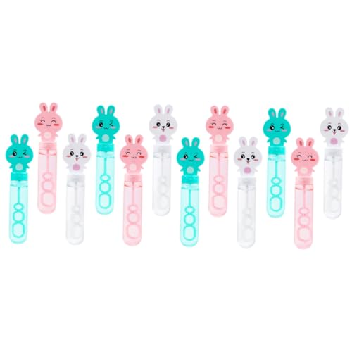 Toddmomy 12 Stück Teiliges Bunter Cartoon Hase Seifenblasenstäbe Langlebig Biegsam für Outdoor Kleine Seifenblasen Mehrfachblasen Spaß Am Strand Park Spielplatz von Toddmomy