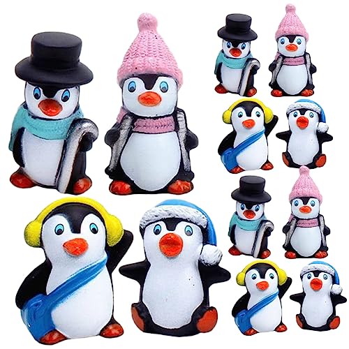 Toddmomy 12 Stück Teiliges Miniatur Pinguin Figuren Detailreiche Micro Pinguin Statuen aus Langlebigem Material Vielseitige Dekoration für Kuchen Kinderzimmer und Micro Landschaft für von Toddmomy