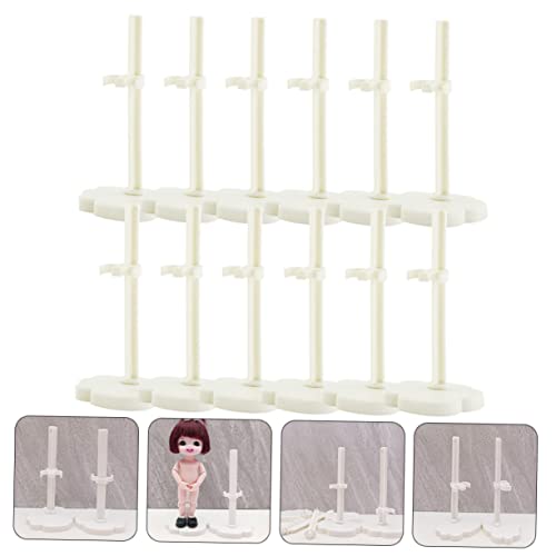 Toddmomy 12 Stück Teiliges Puppenständer Weiß Stabile Doll Brackets mit Flacher Basis Vielseitige Action Figure Display Halter für Mini Figuren für Puppen und Modellpräsentation im von Toddmomy
