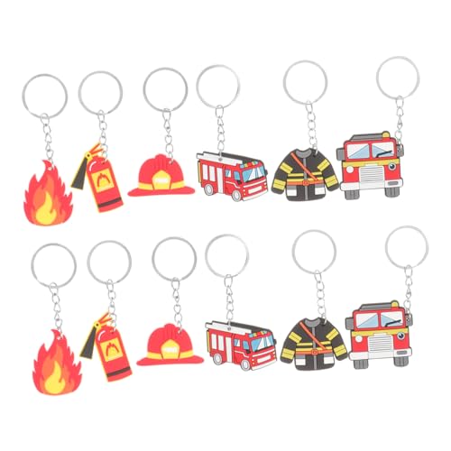 Toddmomy 12Stücke Feuerwehrmann Schlüsselanhänger Dekorative Taschenanhänger Mit Feuerwehrauto Design Einzigartiges Für Feuerwehrfreunde Zufälliger Stil von Toddmomy