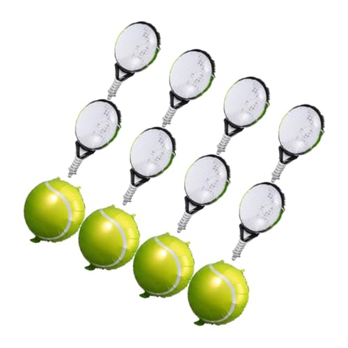 Toddmomy 12Stücke Tennis Luftballons Dekorationen für Tennis Motto Partys Grüne Tennisbälle und Tennisschläger Kindergeburtstage und Sportveranstaltungen von Toddmomy