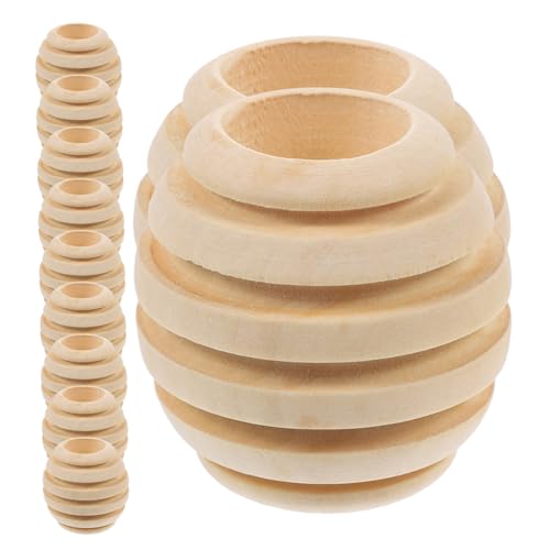 Toddmomy 15 Stück Holzperlen für DIY Deko Ornamente für Landschaften und Bastelideen Garten und Wohnungsdekorationen von Toddmomy