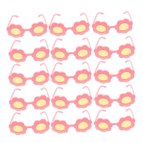 Toddmomy 15 Stück Mini-Brille Puppenhaus Accessoires Spielzeugbrillen Brillen für Puppen gläser Puppenhauszubehör Babybrille Plastik Rosa von Toddmomy