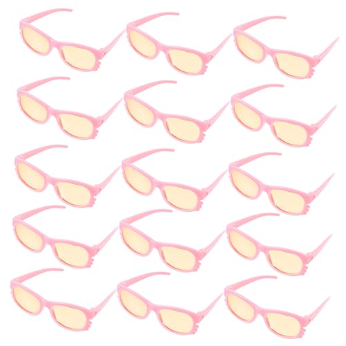 Toddmomy 16 Stück Puppenbrille Klein Zusätzliche Puppe Zubehör Für Babypuppen Kostüm Unser Puppe Sonnenbrille Hoch Brille Gefälschte Kinderbrille Mini-Brille Rosa Plastik von Toddmomy