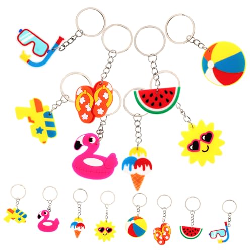 Toddmomy 16Stücke Hawaiianisches Schlüsselbund Teiliges Zubehör mit Bezaubernden Anhängern Dekoration für Strandpartys und Geschenkideen Langlebig und Farbecht von Toddmomy