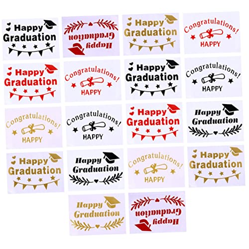 Toddmomy 18 Blatt Graduation Balloon Sticker Dekorative Aufkleber für Abschlussfeiern Aufkleber für Luftballons Gemischte Designs für Festlichkeiten und Partys von Toddmomy