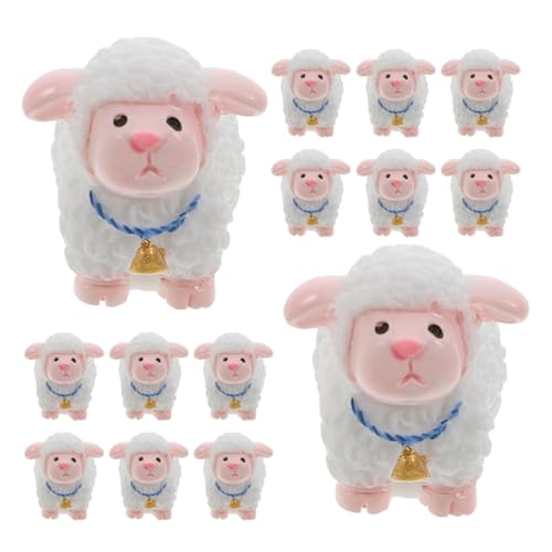 Toddmomy 18 Miniatur-schaffiguren: Niedliche Mini-schafstatue, Landschaftsfee, Kleine Harztiere, Dekoration Für Den - Und Außenbereich, Garten, DIY-Ornament, Kuchendekoration von Toddmomy