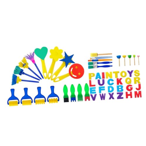 Toddmomy 1Satz Malschwämme für Teiliges Pinselset mit Holzgriffen und Buchstabenmotiven für Kreative Malprojekte für Aquarell und DIY Kunsthandwerk von Toddmomy