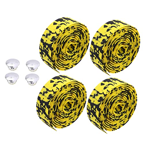 Toddmomy 2 Paare Mountainbike-Lenkerriemen Lenkerband Bands Streifen Radfahren Tarnung handgelenkschoner handgelenkwärmer Kettenriemen armschienen lederbänder Klebeband für Fahrrad Yellow von Toddmomy