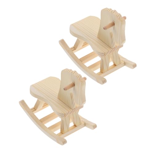 Toddmomy 2 STÜCK Teiliges DIY Holz Schaukelpferd Bastelset für Stabile Holzfigur zum Bemalen und Zusammenbauen Kreatives für Vorschulkinder Fördert Feinmotorik und Familienaktivität von Toddmomy