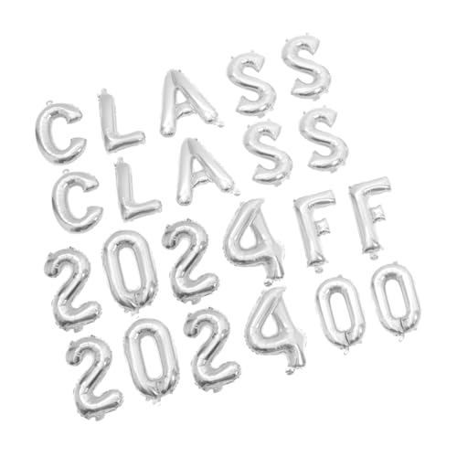 Toddmomy 2 Sätze Graduation Party Ballons Silber Class Of Dekoration Klassenzimmer Party Deko Fotorequisite für Abschlussfeier Jubiläum Ballonset von Toddmomy