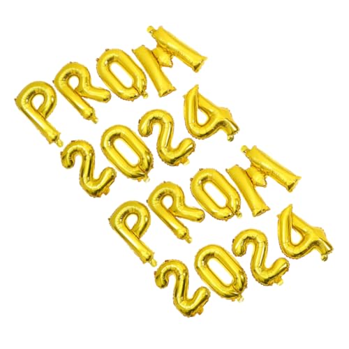 Toddmomy 2 Sätze Partydekorationsballons Hochzeit Glücklich Luftballons Prinzessin Gefälligkeiten Für Abschlussfeiern Grad Partydekorationen Prom - Grad Ballons Aluminiumfolie Golden von Toddmomy