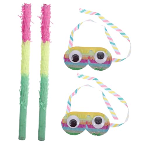 Toddmomy 2 Sätze Pinata mit Bunter Augenbinde und Leichtem Papierstock Pinata Party Zubehör für Geburtstag Karneval Halloween und Familienfeiern Bequem zu Halten und Tragbar von Toddmomy