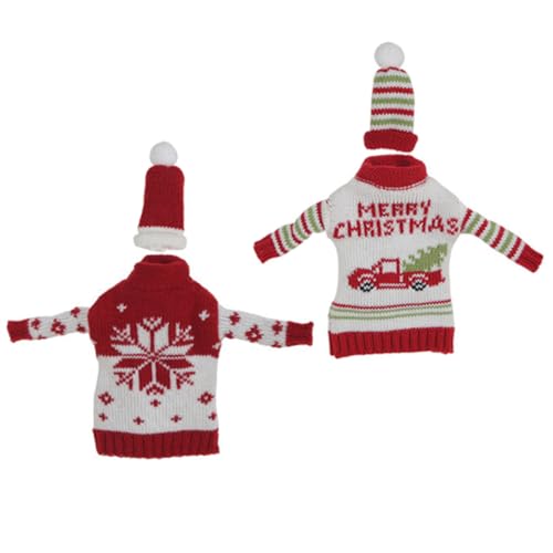 Toddmomy 2 Sätze Teiliges Weihnachts Weinflaschenhüllen aus Weichem Strickstoff Waschbare und Langlebige Flaschenaccessoires für Festliche Tischdekoration Schneeflocken und Auto für Toddmomy 2 Sätze Teiliges Weihnachts Weinflaschenhüllen aus Weichem Strickstoff Waschbare und Langlebige Flaschenaccessoires für Festliche Tischdekoration Schneeflocken und Auto für von Toddmomy