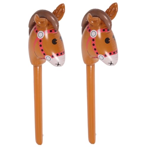 Toddmomy 2 Stück Aufblasbarer Pferdekopfstock Auf Stock Westliche Partygeschenke Partydekorationen Zum Thema Pferdestockspielzeug Partydekorationen Mit Pferden Pvc Brown von Toddmomy