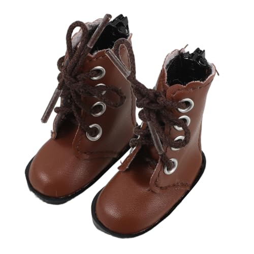 Toddmomy 2 Stück Bjd Puppenschuhe Schuhspielzeug Mini-Schuhe Mini-Turnschuhe Plüschige Kleidung Puppen-Sneaker-Schuhe Kuscheltiere Kleidung Schneestiefeldekorationen Stoff Brown von Toddmomy