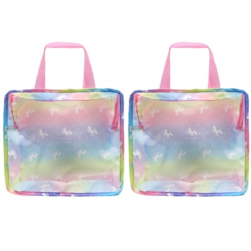 Toddmomy 2 Stück Einhorn Handtaschen Tragbare Puppenzubehör Tasche für Puppen Geeignet für Kleidung Spiegel für Reisen und Aufbewahrung von Toddmomy