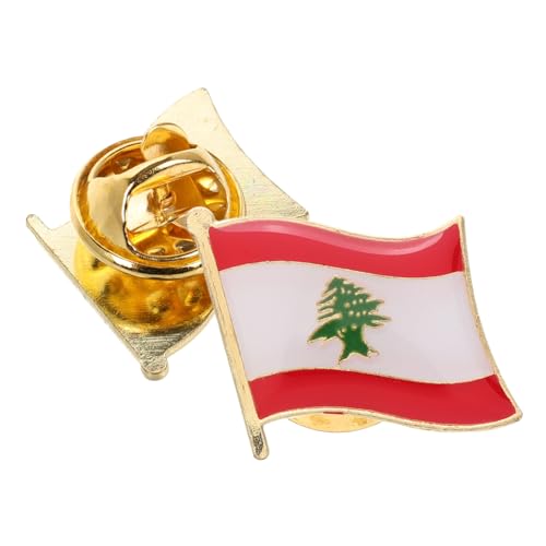 Toddmomy 2 Stück Fahnenbrosche patriotisch Rucksack reisen Deutsche Nationalflagge Pin Nationalflagge Anstecknadel Libanon-Flaggenbrosche Runde Anstecknadeln mit Libanon-Flagge Legierung von Toddmomy
