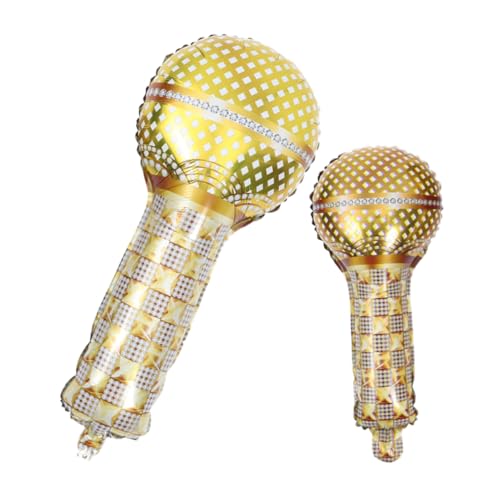Toddmomy 2 Stück Goldene Mikrofon Folienballons Teiliges Aufblasbare Partydekorationen für Geburtstag Ktv Kindergeburtstag Stilvolle Aluminium Luftballons für Foto Booth und Feier von Toddmomy