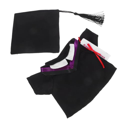 Toddmomy 2 Stück Graduierungsanzug Arzteset Set Kleidung Kappe Outfit Party Senior Mini Abschlusskleid Kleid Für Puppe Abschlusshutkostüm Klein Dein Für Die Abschlussfeier Schwarz von Toddmomy