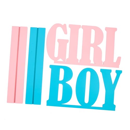 Toddmomy 2 Stück Holz deko Gender Reveal Party Shower Tischdekoration Junge Mädchen Verkünden Kreative Geschlechtsenthüllung Ornamente für Babyparty von Toddmomy