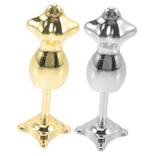 Toddmomy 2 Stück Miniatur Puppenständer Glänzend Gold und Silber Stabile Puppen kleiderhalter für Miniaturkleider Kindersicher Glatte Oberfläche zum Präsentieren von Puppenkleidung von Toddmomy