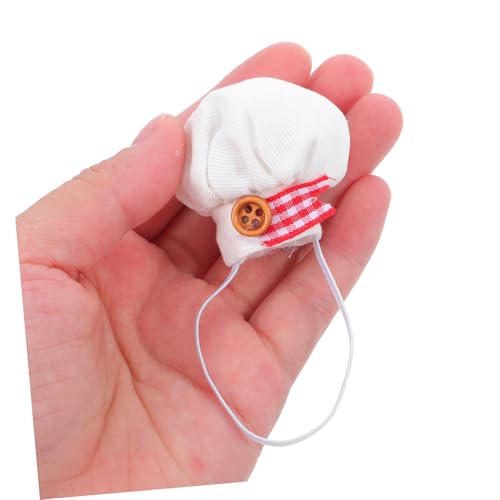 Toddmomy 2 Stück Puppen Kochmützen mit Band und Gummizug Mini Bäckerhut für Plüschtiere Weiche Waschbare Puppenhüte für Rollenspiele und Dekoration von Toddmomy
