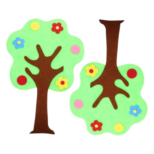 Toddmomy 2 Stück Vorschulerziehung Dekorativer Baum Pinnwand Baum Wandaufkleber Herbsttafel Dekorationen DIY Frühlingsbaum Filztafel Baumausschnitte Vliesstoff Hellgrün von Toddmomy