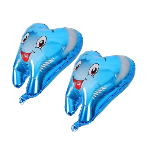 Toddmomy 2 Stück Zahnthema Luftballons für Geburtstagsfeiern Aluminiumfolienballons für Zahnarztfeiern Babypartys und Dekorationen für Kindergeburtstage von Toddmomy
