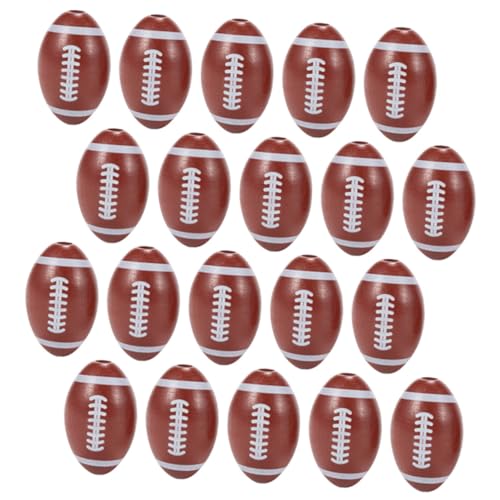 Toddmomy 20 Stück Holzperlen Rugby Fußbälle für Diy Schmuckherstellung Bunte Spacer Beads für Armbänder und Schlüsselanhänger für Sportliebhaber und Bastelprojekte von Toddmomy