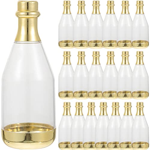 Toddmomy 20 Stück Metallic-Champagnerflaschenbehälter Kunststoff-Champagner-Bonbonflasche Mini-Champagner-Bonbongläser Partybevorzugungsbehälter Für Babyparty-Geburtstagsfeier Golden von Toddmomy