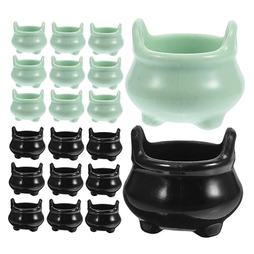 Toddmomy 20 Stück Mini Halloween Kessel Miniatur Zaubertrank Kessel für Puppenhaus Tischdekoration DIY Halloween Party Deko aus Robustem Langlebig und Farbecht von Toddmomy