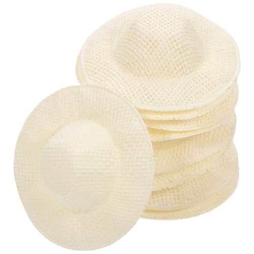Toddmomy 20 Stück Miniatur Hüte DIY Puppenhüte aus Gewebtem Material Bastelzubehör für Mini Strohhüte für Puppenhäuser Kreative Projekte von Toddmomy