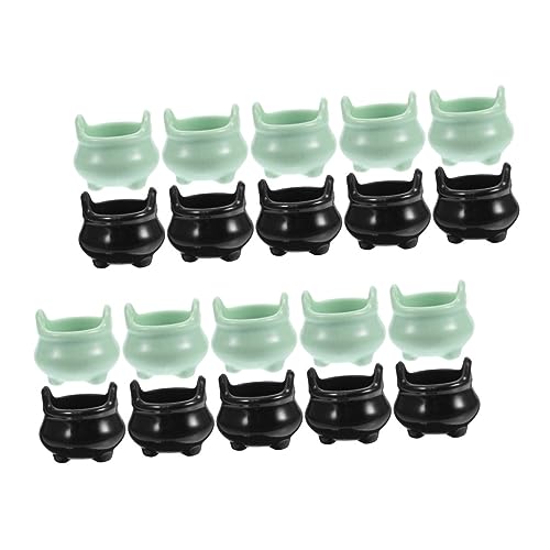 Toddmomy 20 Stück Miniatur-kesselornamente Halloween- Schmuck Vers Halloween- Stütze Mini Wasserkocher Kessel-halloween- Dekoration Geist Plastik von Toddmomy