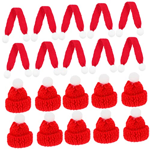 Toddmomy 20 Stück Teiliges Miniatur Weihnachtsmützen und Schals Weihnachtsdekoration für Flaschen und Puppen DIY Zubehör für Festliche Anlässe Klassisches Design Leuchtenden Farben von Toddmomy