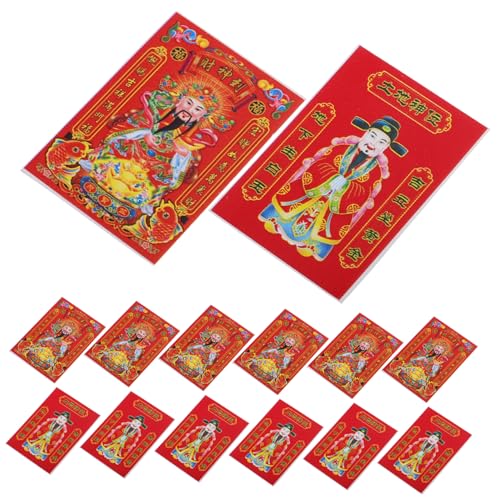 Toddmomy 20 Stück vietnamesischer Kalender Puppenhaus-Dekoration Puppenhaus-Szene Puppenhaus Zubehör : Maßstab Puppenhaus Puppenhausleben chinesischer Kalender Chinesische Kalender Papier von Toddmomy