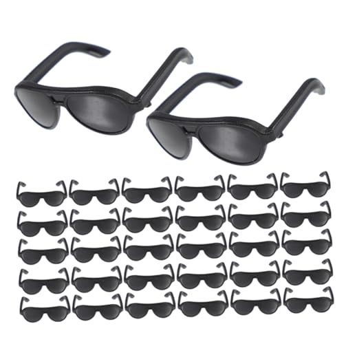 Toddmomy 200 Puppensonnenbrille Brillen für Puppen Brillenrequisiten zum Anziehen Spielzeugbrille DIY -Puppenhandwerk Kostümzubehör für Minipuppen winzige Brille Mini-Brille Schwarz von Toddmomy