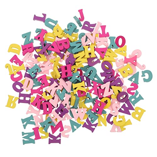 Toddmomy 200 Stück Holzbuchstaben Bastelset Bunte Holzscheiben für DIY Projekte Kreative Buchstaben für Deko von Toddmomy