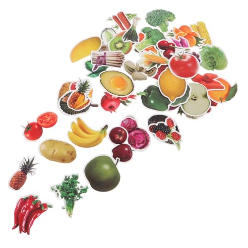 Toddmomy 200 Stück Obst Gemüseaufkleber Realistische Frucht Sticker Wiederverwendbar Für Laptop Wasserflasche Kühlschrank Notebook Lernspielzeug von Toddmomy