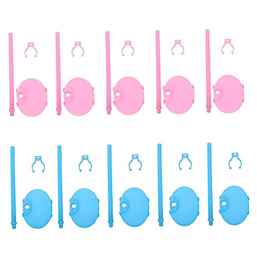 Toddmomy 20Stücke Puppenständer aus Kunststoff Verstellbare Halterung für Puppen Pinke und Blaue Clips für Sicheren Halt zur Puppenpräsentation und Lagerung von Toddmomy