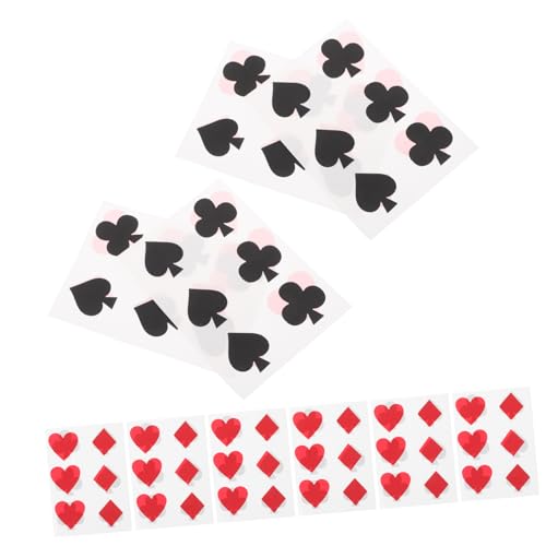 Toddmomy 24 Stück Tasse Aufkleber spielkarten wasserfeste aufkleber Cup Aufkleber Poker Design party aufkleber Partydekorationen aus Papierkugeln Party bevorzugt Aufkleber PVC selbstklebend von Toddmomy